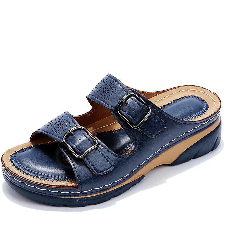 Orthopedische Sandalen Met Platformzool En Dubbele Gesp Voor Dames