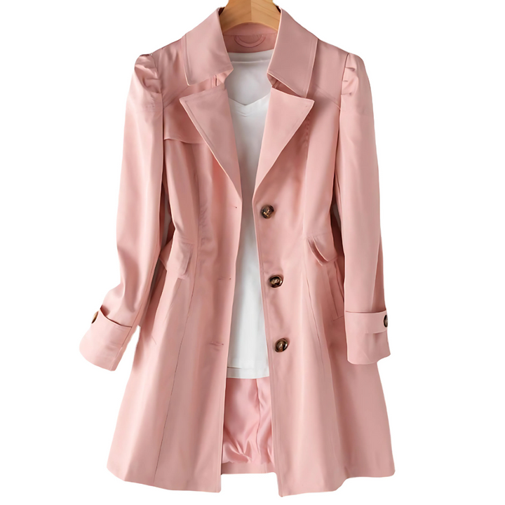 Getailleerde Dames Trenchcoat Met Knopen En Klassieke Kraag