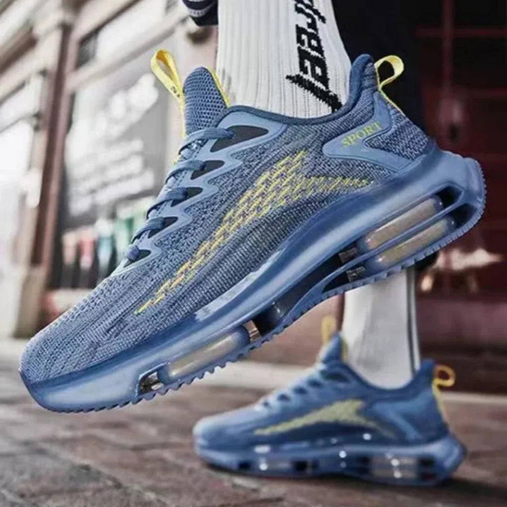 Josh | Heren hardloopschoenen met luchtkussenzool en canvas bovenwerk