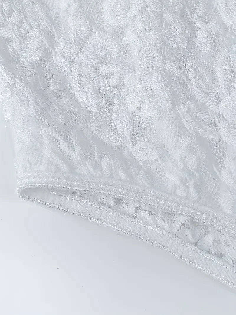 Kant bodysuit met V-hals