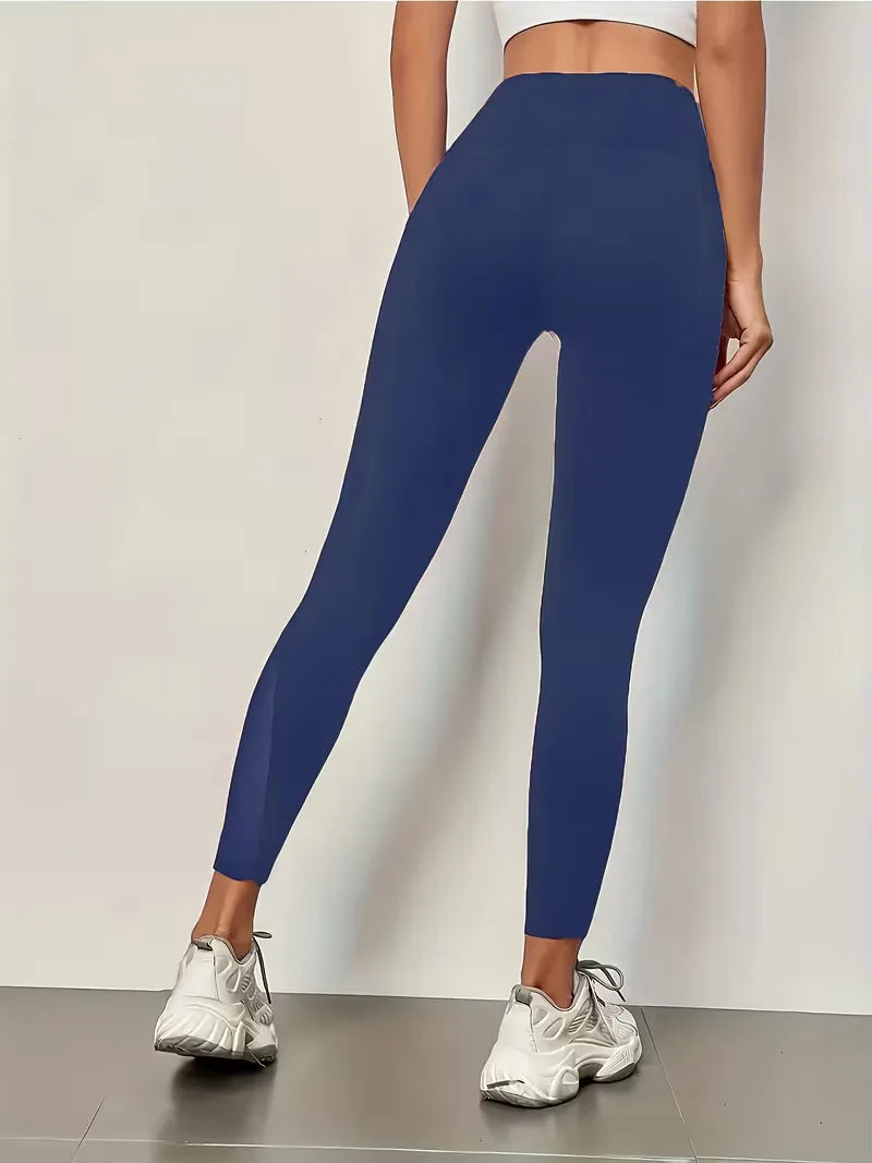 Legging met hoge taille en mesh panelen