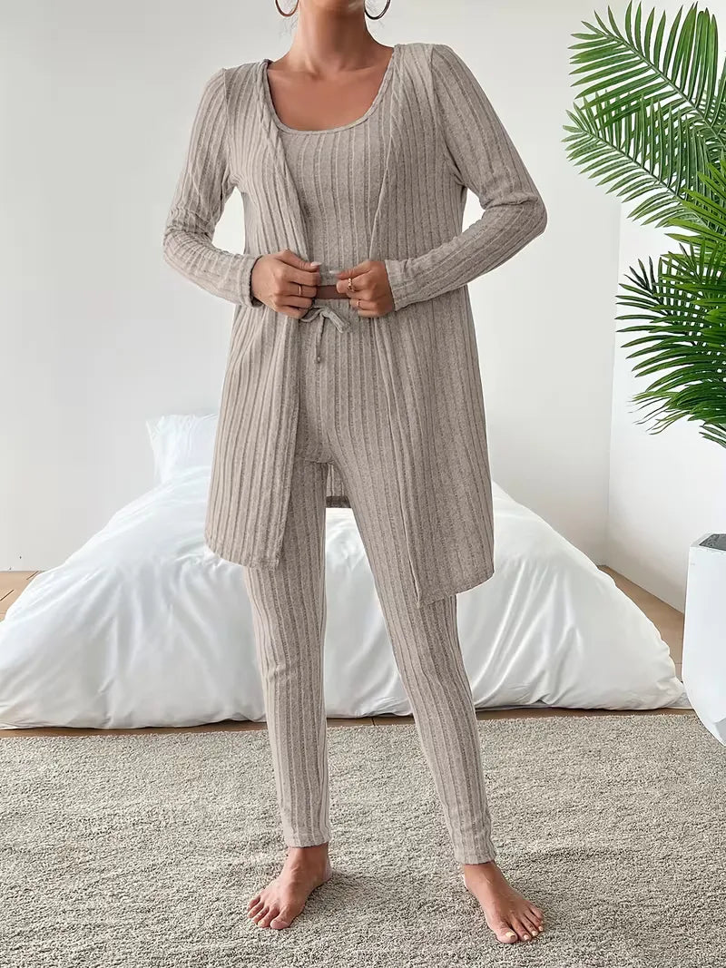 Driedelige set met cardigan