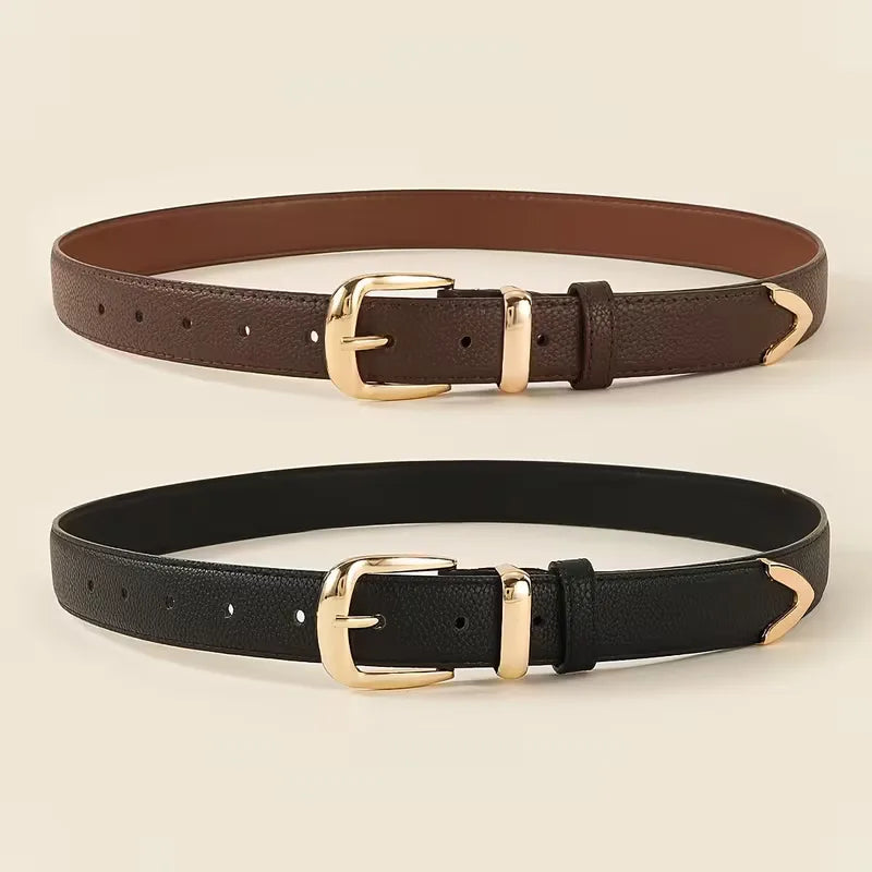 Smalle riem met gouden gesp