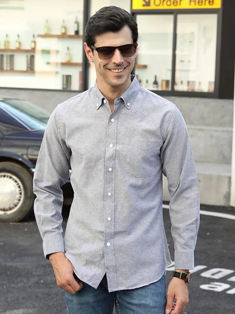 Casual overhemd met mandarin collar