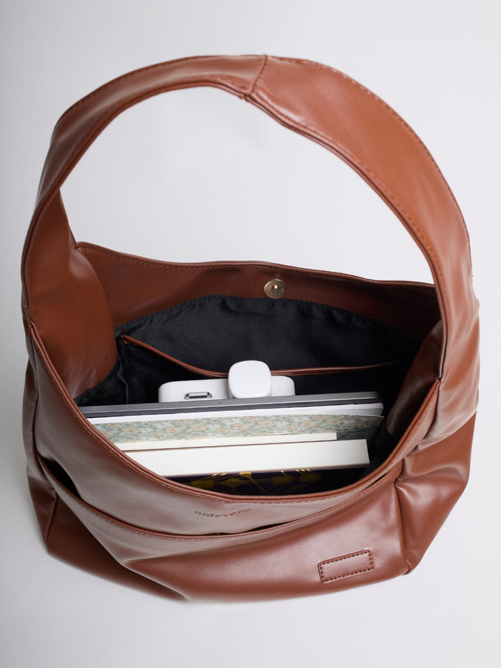 Minimalistisch vegan leer hobo schoudertas