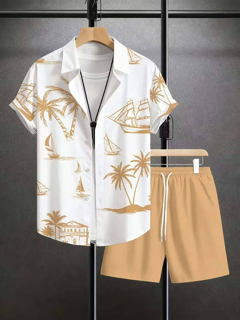 Set met tropische print