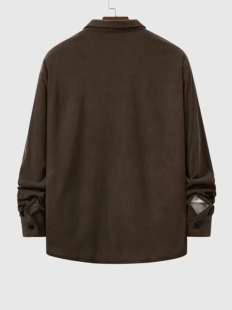Casual overhemd met ribstructuur