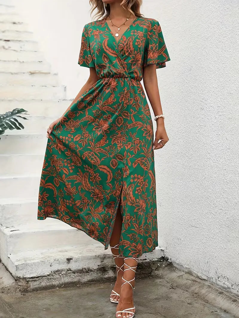 Wikkeljurk met bloemenprint
