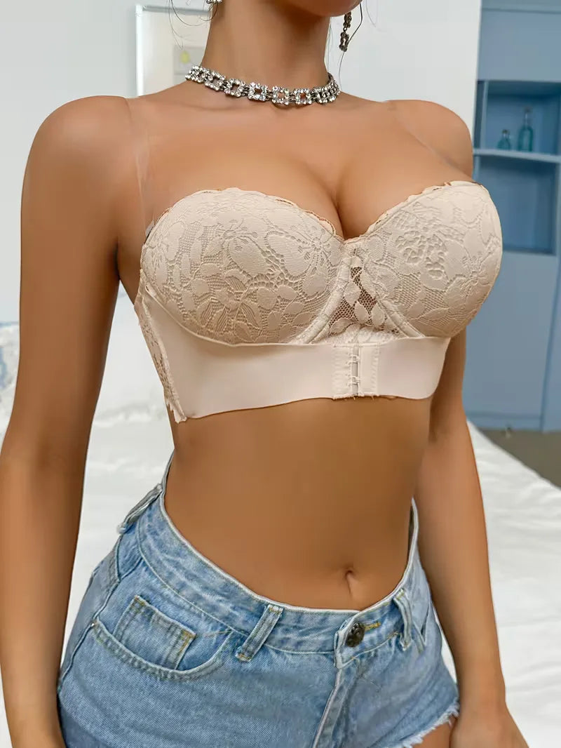 Strapless lace bustier