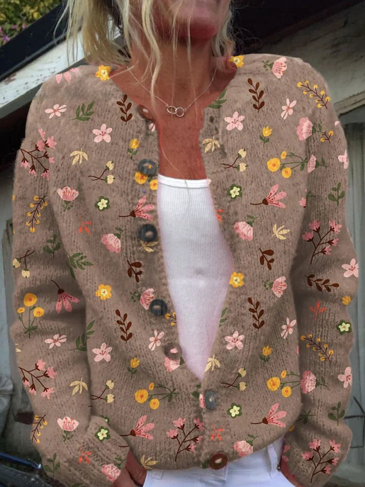 Dames Vest Met Lange Mouwen En 3D-Print Voor Casual Gebruik
