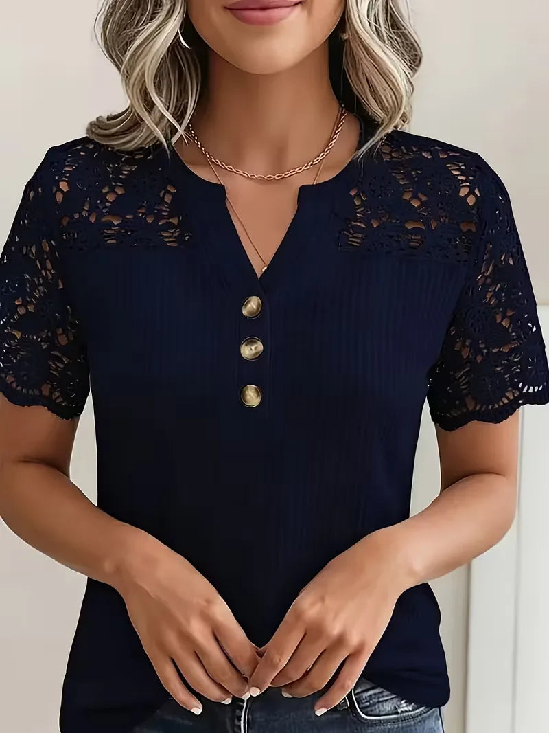 T-shirt met kantdetails