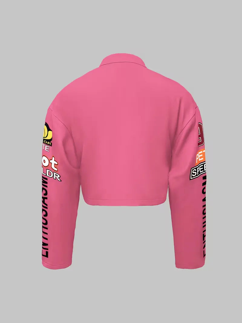 Bomberjack met graphic text
