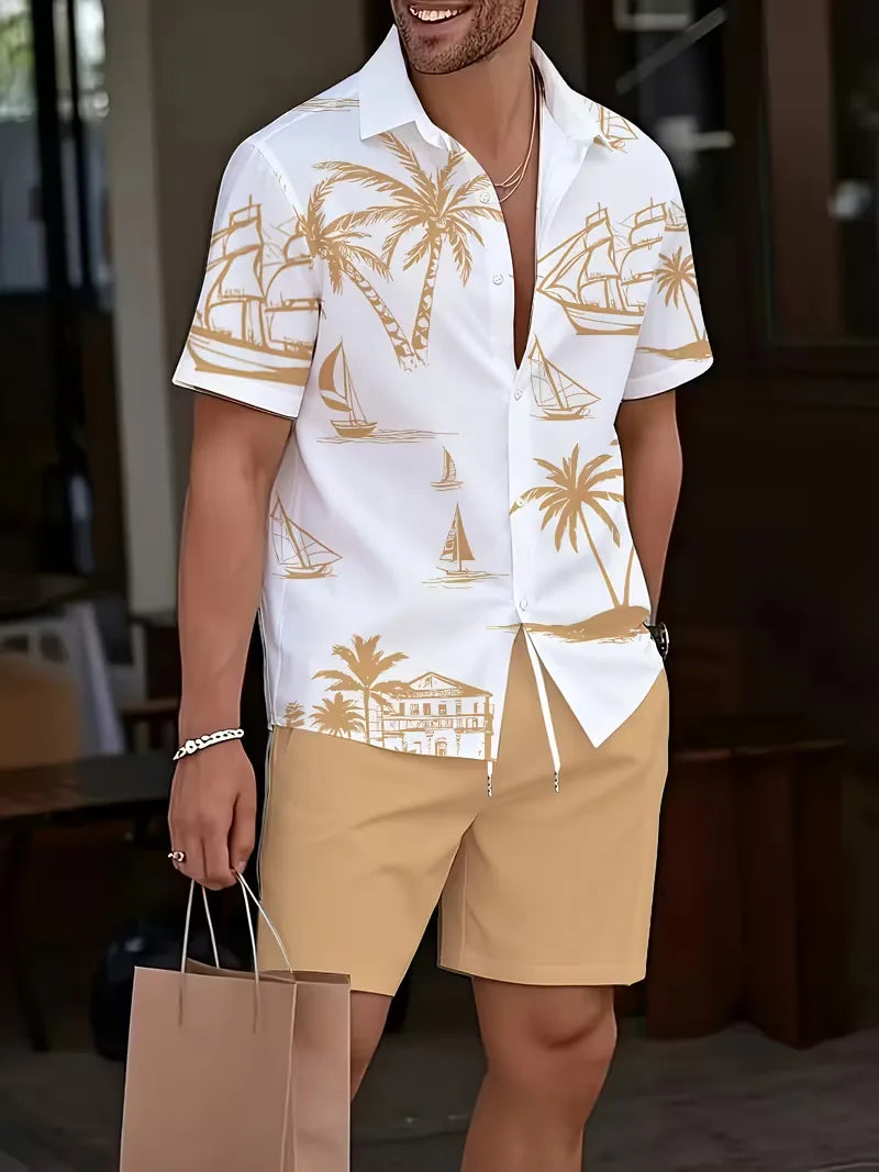 Set met tropische print