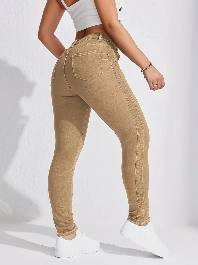 Skinny jeans met high waist