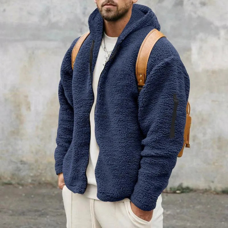 Herenjas - teddy - fleece - Casual Chic - Zacht Materiaal - Perfect voor Lente-Zomer Overgang