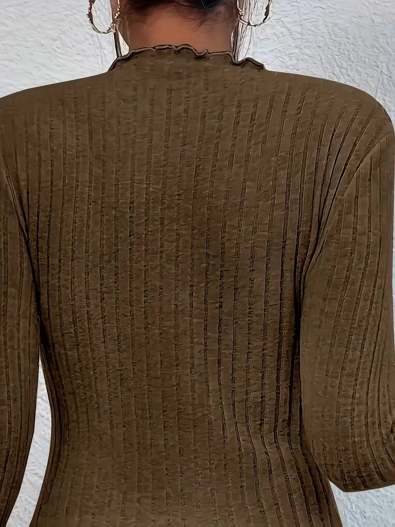 Longsleeve met mock neckline