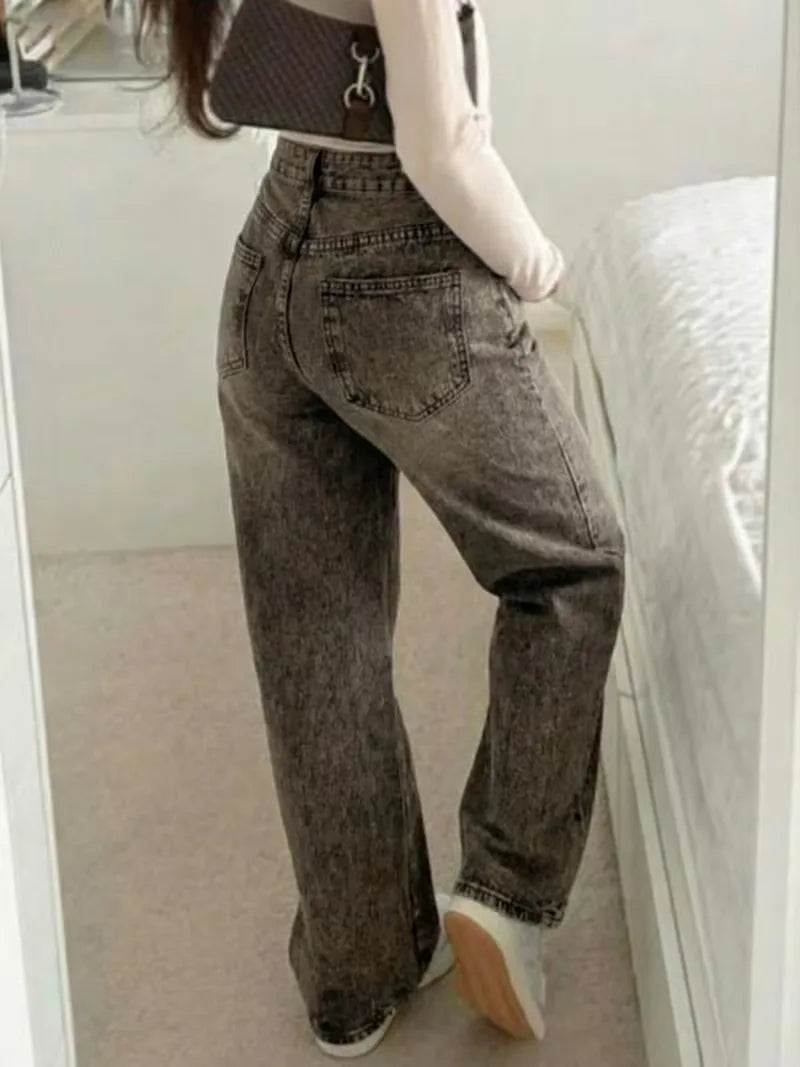 Straight jeans met mid-rise