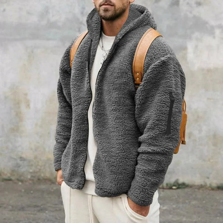 Herenjas - teddy - fleece - Casual Chic - Zacht Materiaal - Perfect voor Lente-Zomer Overgang