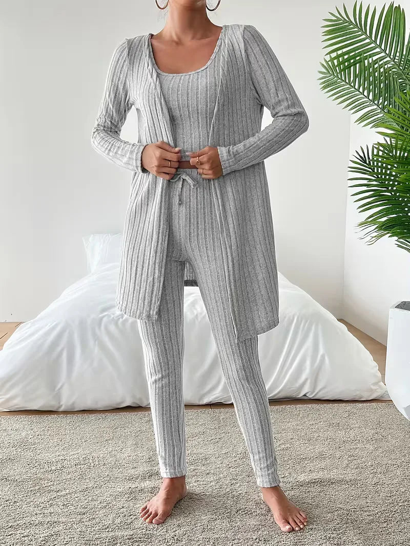 Driedelige set met cardigan