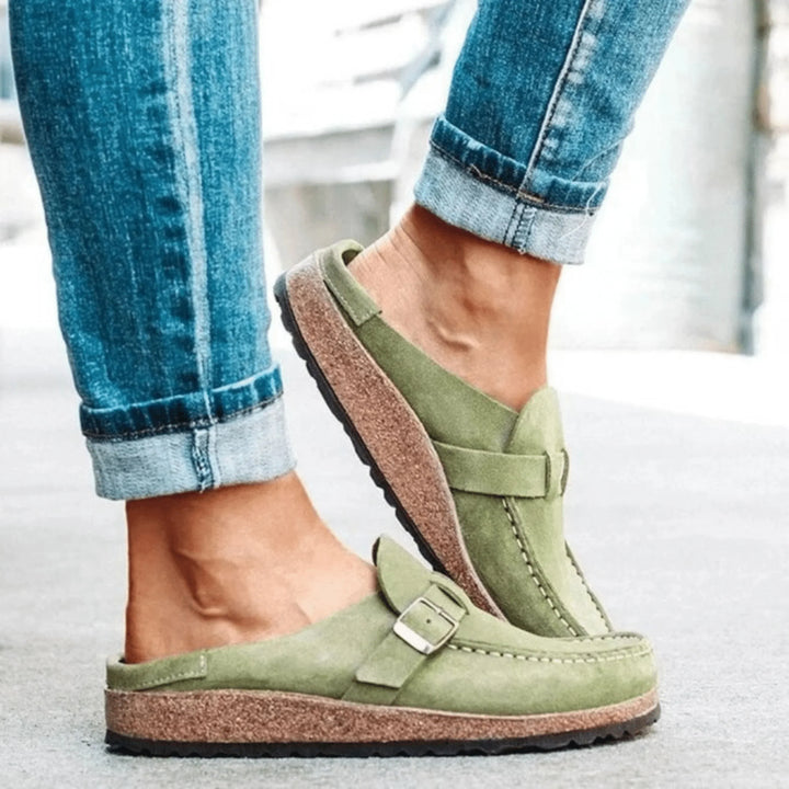 Comfortabele Orthopedische Clogs Met Kurkzool En Gesp Voor Dames