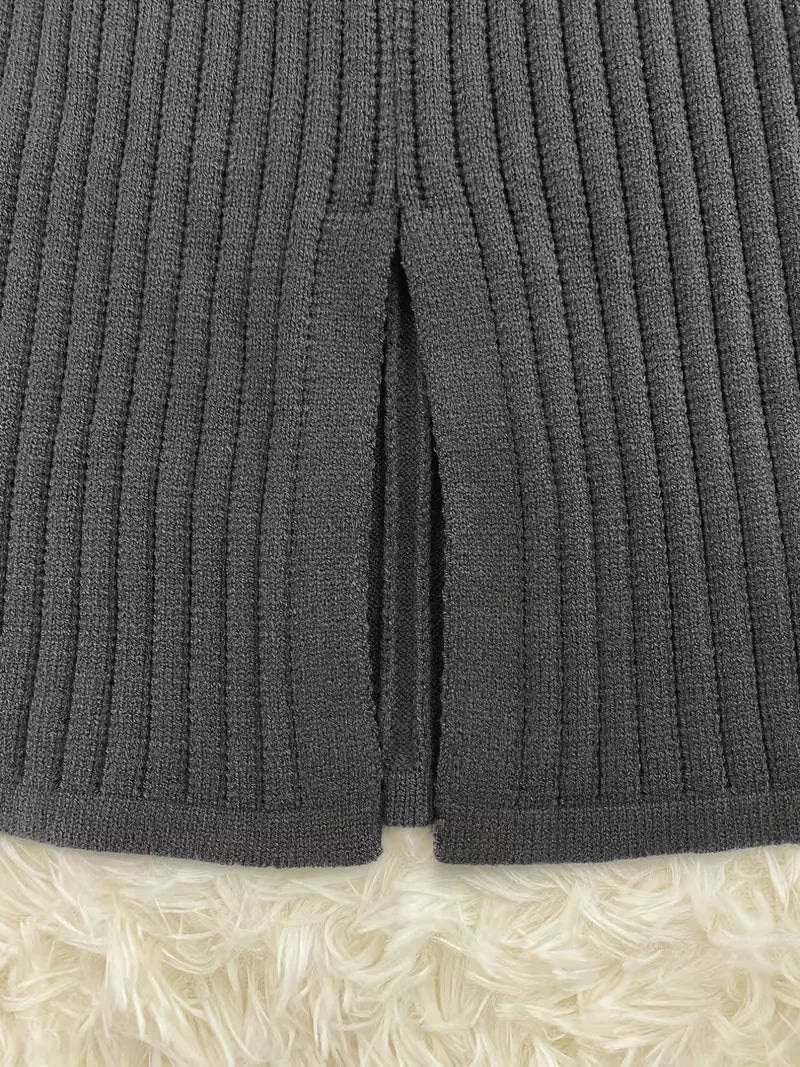 Tweedelige set met ribbed textuur