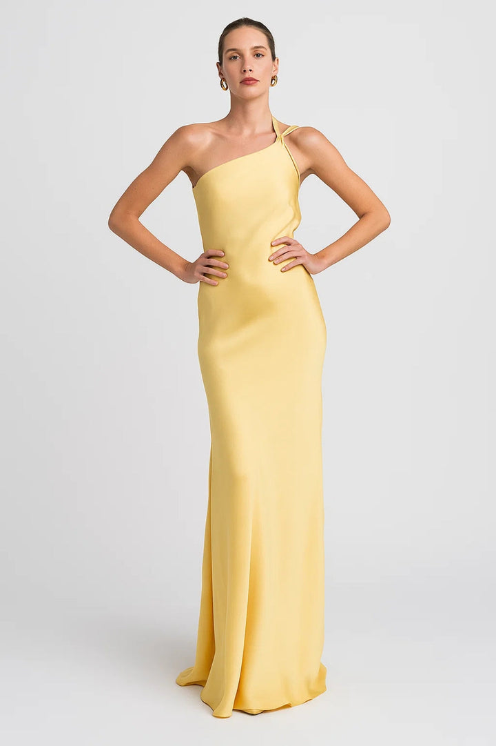 Maxi Jurk Dames - One Shoulder Mouwloos met Strakke Pasvorm | Elegant