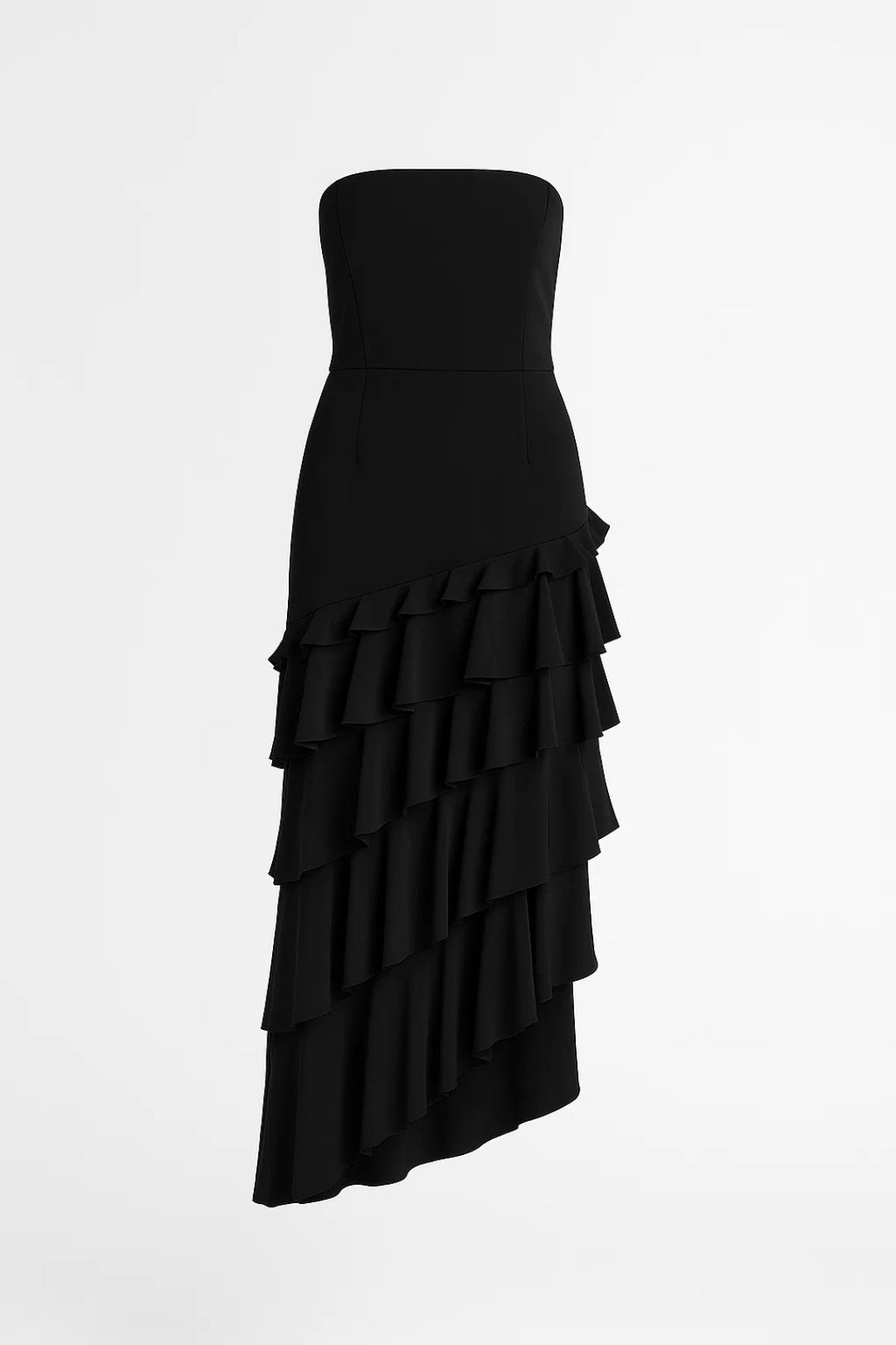 Maxi Jurk Dames - Strapless met Gelaagde Ruches | Gala