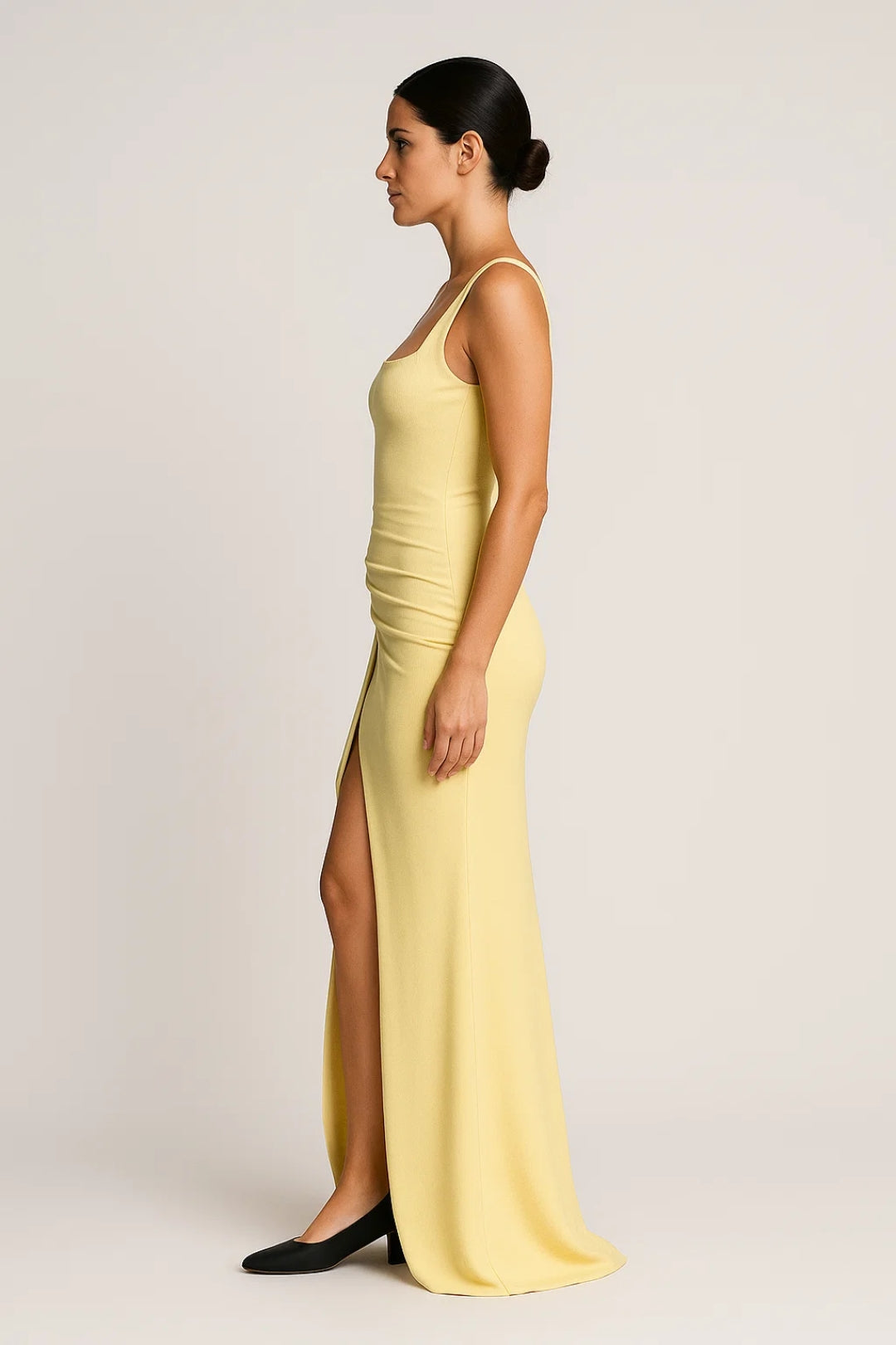 Maxi Jurk Dames - Strapless Look met Split | Elegant