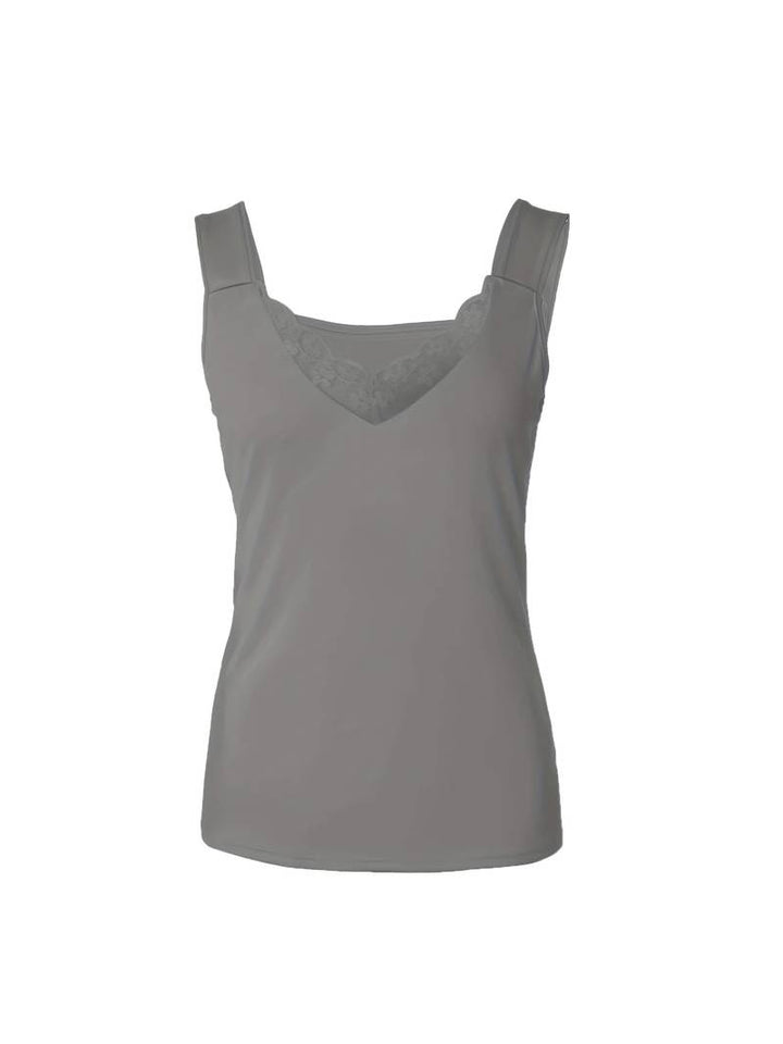 Kanten Top Met V Hals En Brede Bandjes Voor Dames