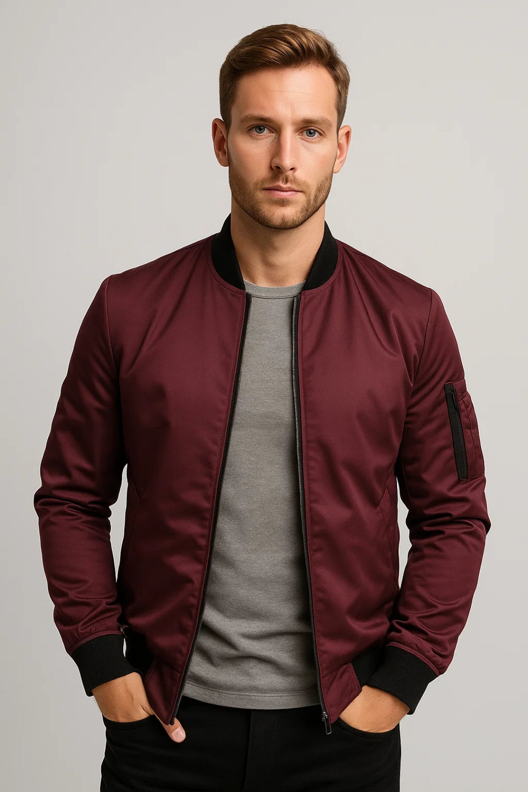 Bomberjack Heren | Tijdloos Met Ritsdetails All-Season Comfortabele pasvorm