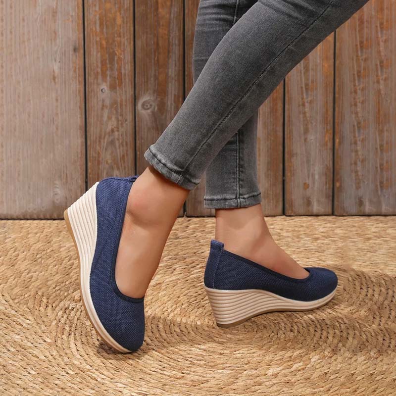 Britt - Elegante Comfort Pumps Dames met Hoge Sleehak en Instapper Pasvorm