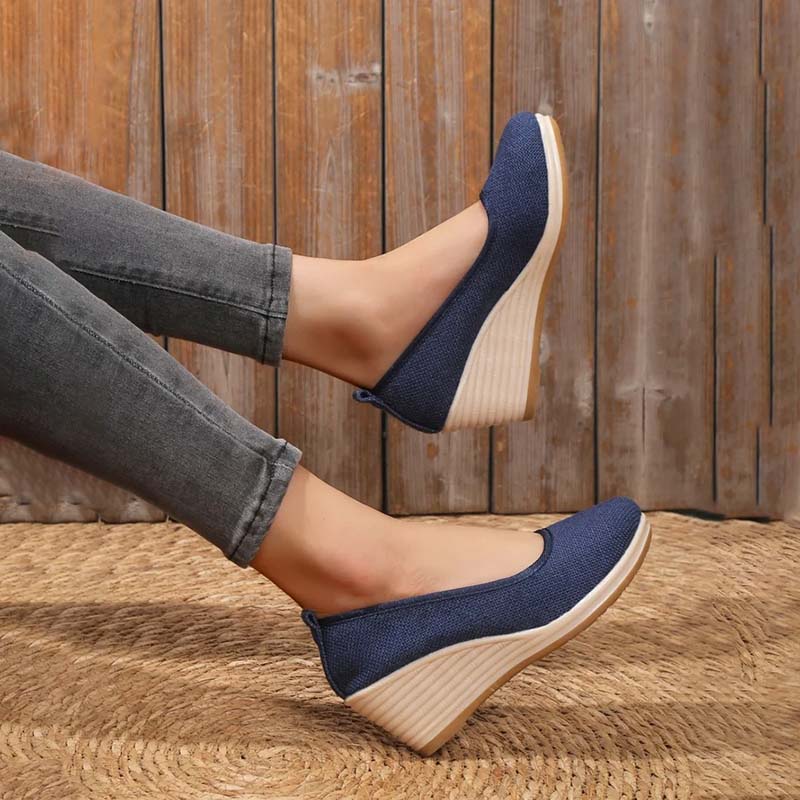 Britt - Elegante Comfort Pumps Dames met Hoge Sleehak en Instapper Pasvorm