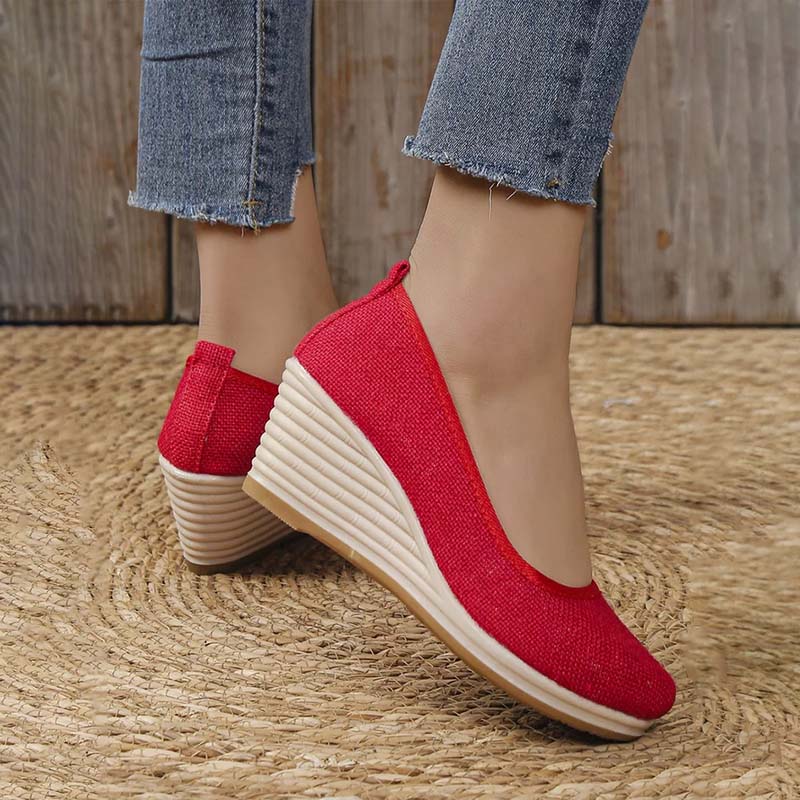 Britt - Elegante Comfort Pumps Dames met Hoge Sleehak en Instapper Pasvorm