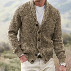 Cardigan met v-hals en ribstructuur