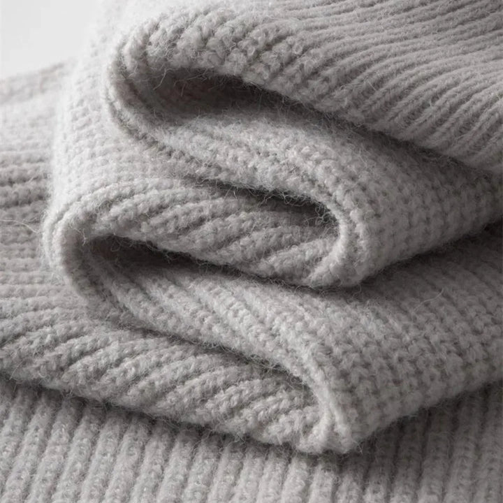 Hugo | Cashmere trui met volledige rits en opstaande kraag