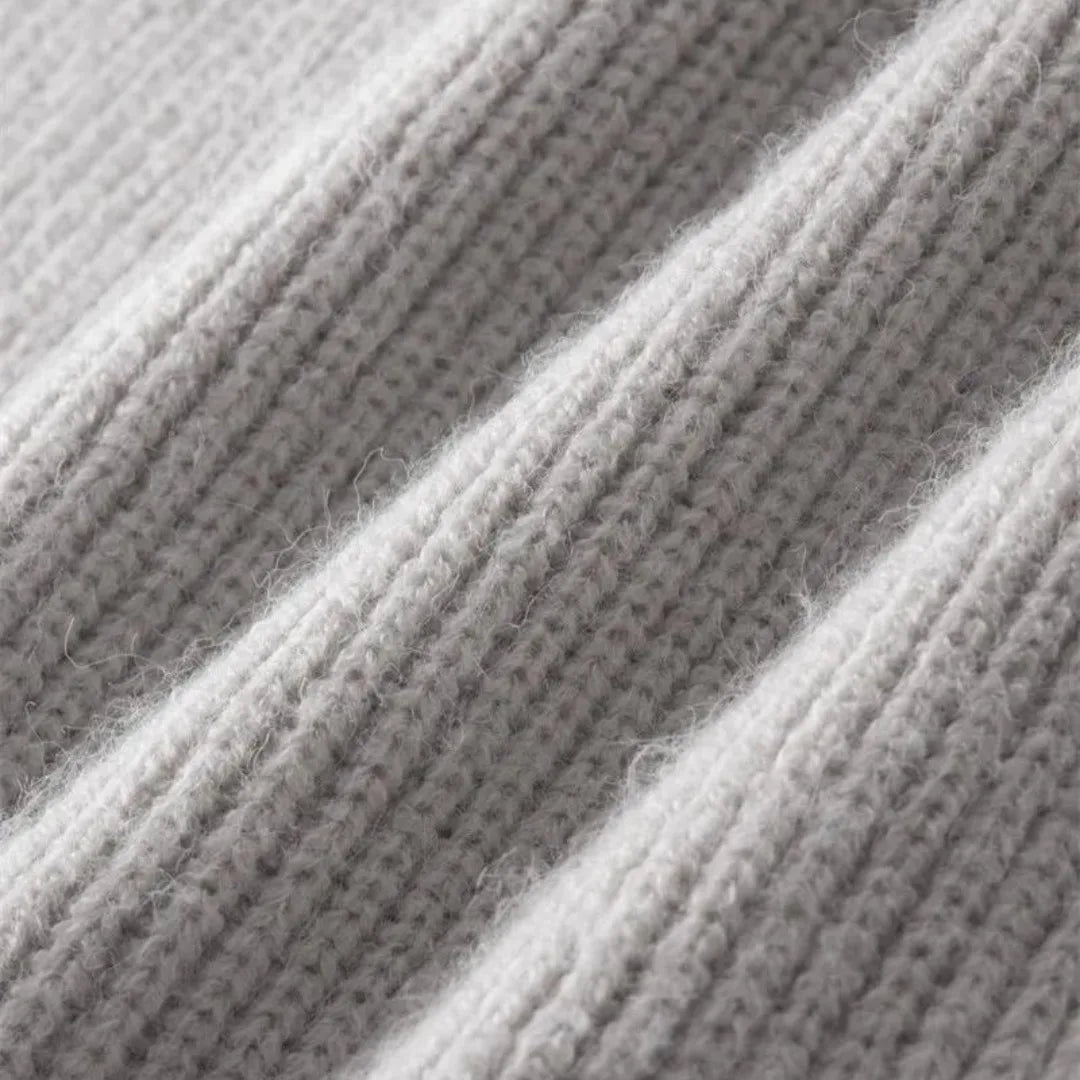 Hugo | Cashmere trui met volledige rits en opstaande kraag