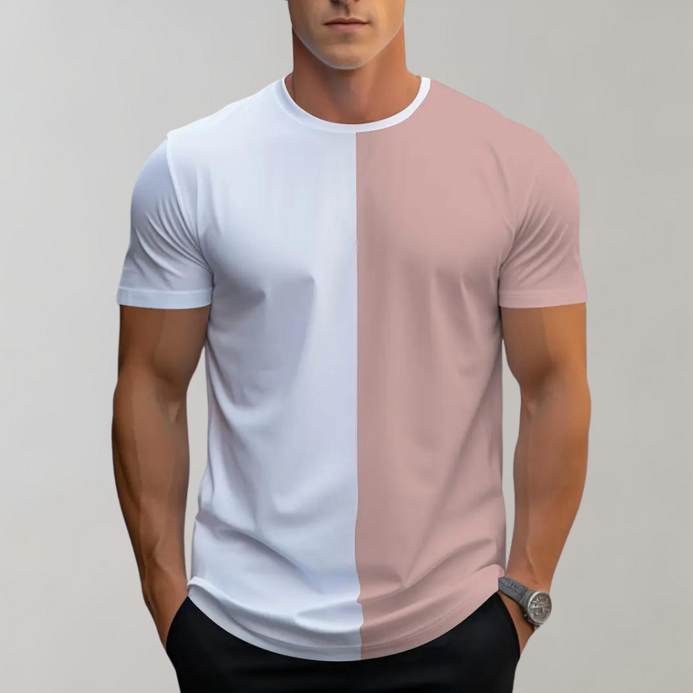 Casual kleurenblok Tshirt voor heren - Lex