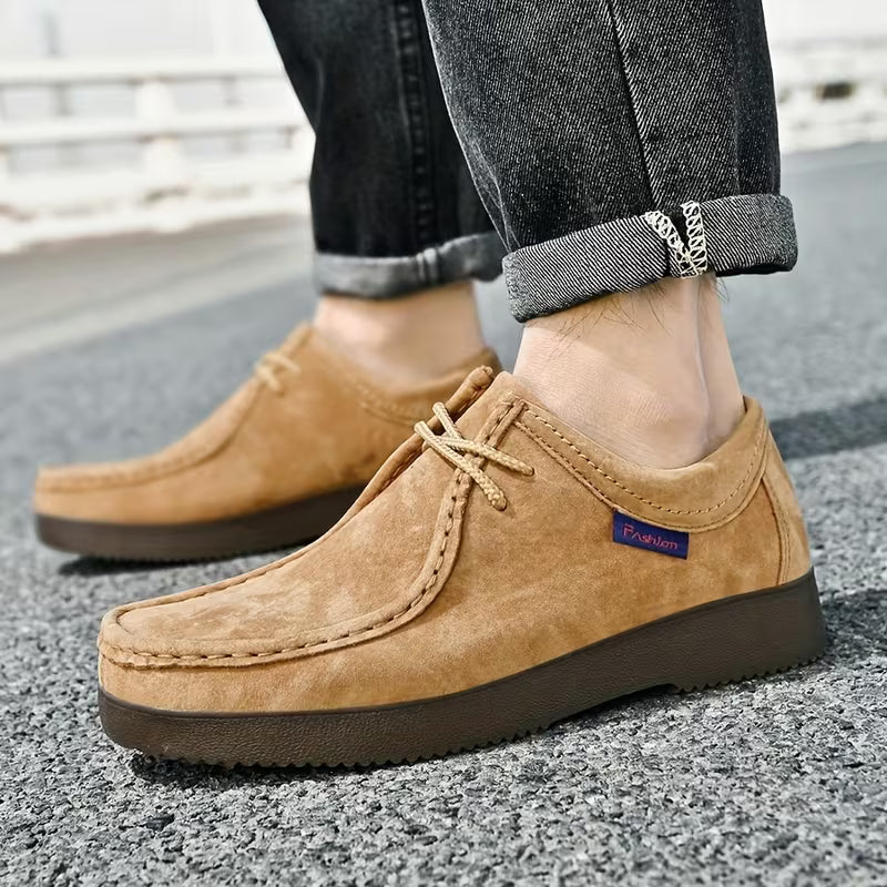 Casual schoenen van varkensleer met antislip rubberen zool