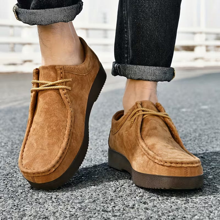 Casual schoenen van varkensleer met antislip rubberen zool