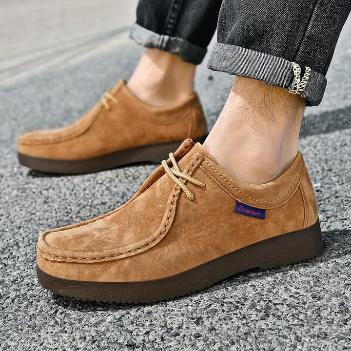 Casual schoenen van varkensleer met antislip rubberen zool