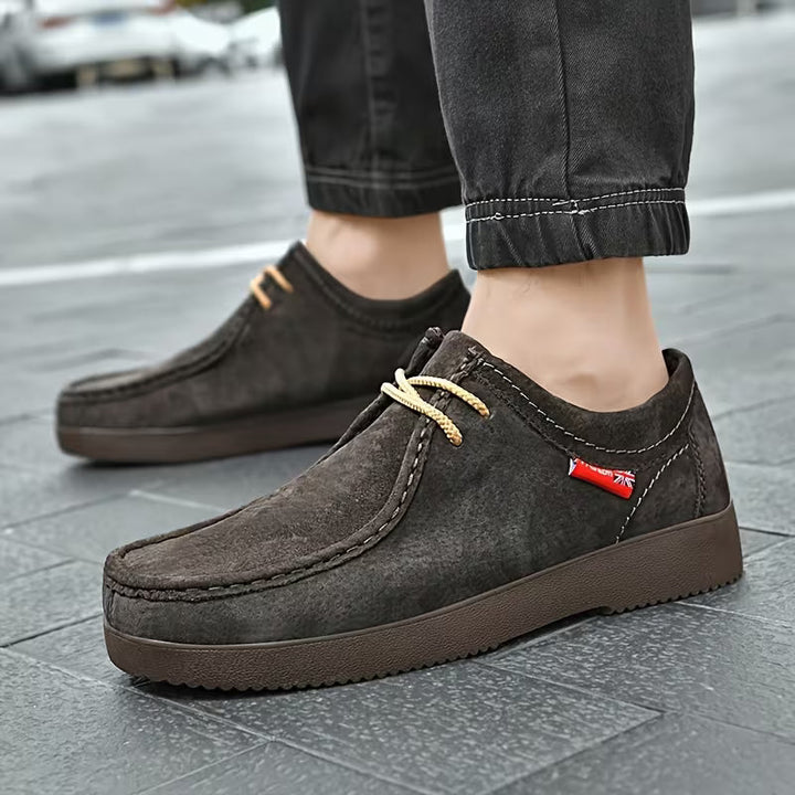 Casual schoenen van varkensleer met antislip rubberen zool