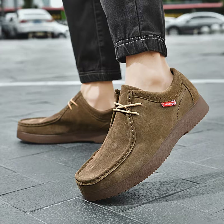 Casual schoenen van varkensleer met antislip rubberen zool