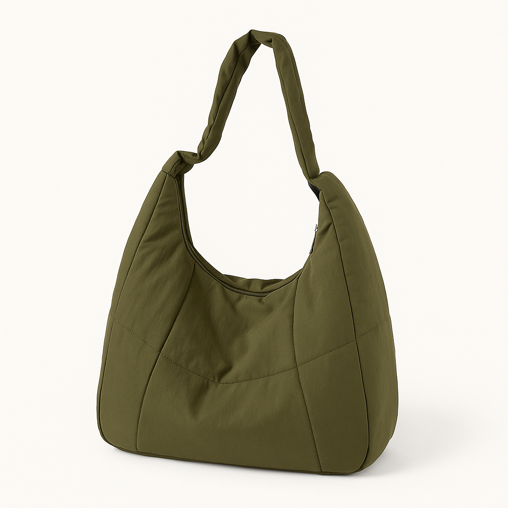 Oversized schoudertas met voorvakken
