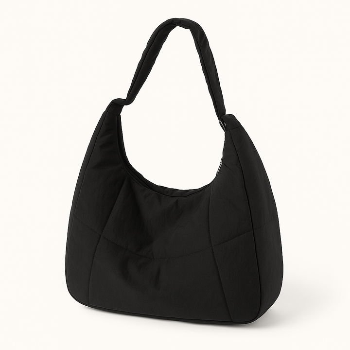 Oversized schoudertas met voorvakken