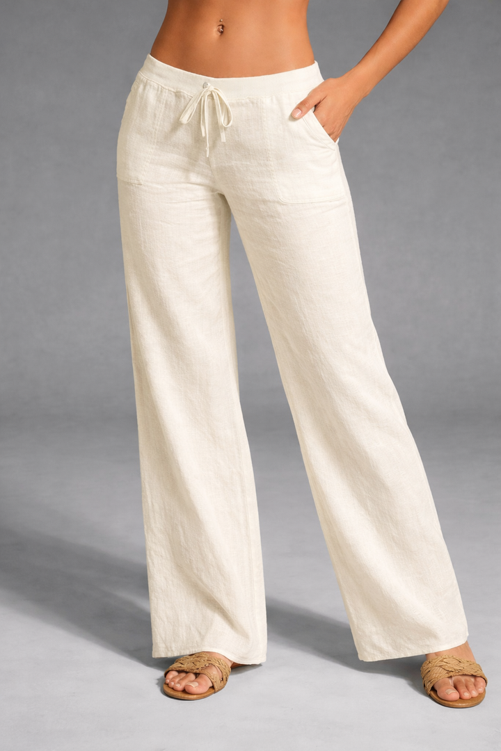 Comfortabele Wijde Broek Met Elastische Taille En Trekkoord Voor Dames