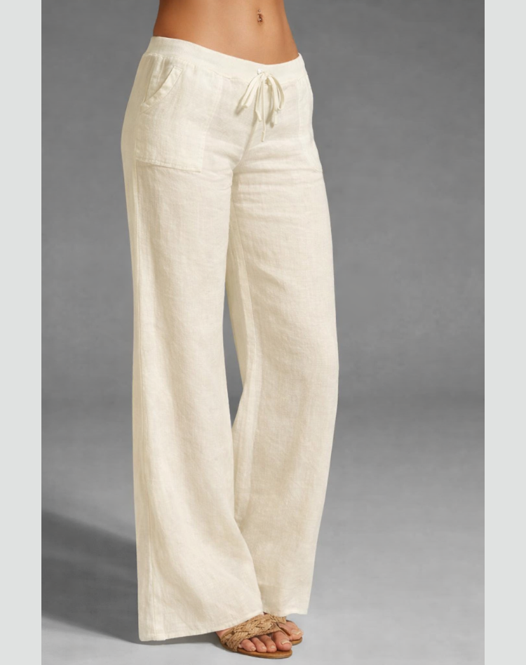 Comfortabele Wijde Broek Met Elastische Taille En Trekkoord Voor Dames
