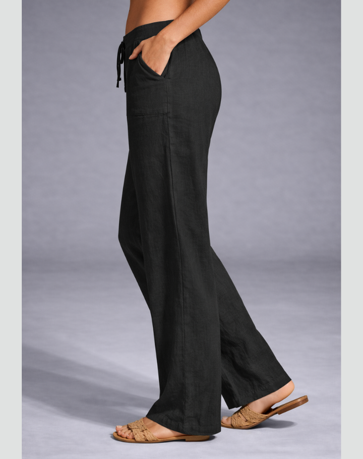 Comfortabele Wijde Broek Met Elastische Taille En Trekkoord Voor Dames