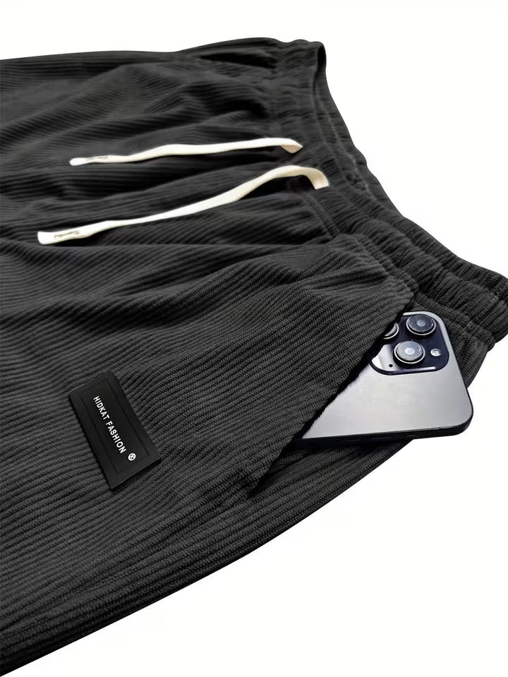 Corduroy broek met losse pasvorm en rechte pijpen