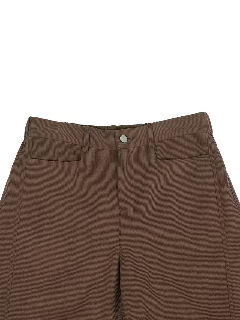 Corduroy broek met losse rechte pijpen