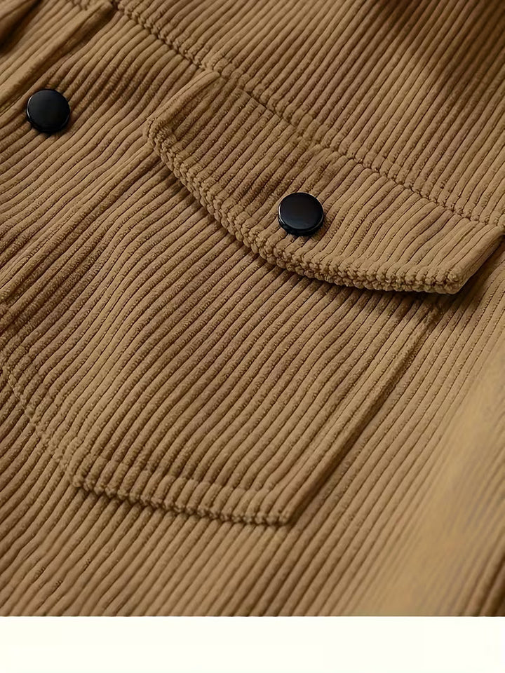 Corduroy jas met twee borstzakken en klassieke kraag